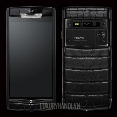 Vertu Signature Touch Pure Jet Alligator Diamonds 