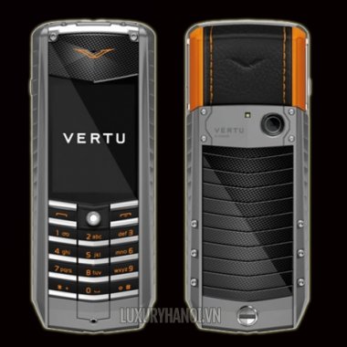 Vertu Ascent X Titanium Carbon Fibre Black And Orange Leather 