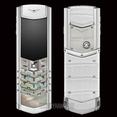 Vertu Signature S White Mother Of Pearl White Alligator