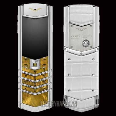 Vertu Signature S Gold Mother Of Pearl White Alligator