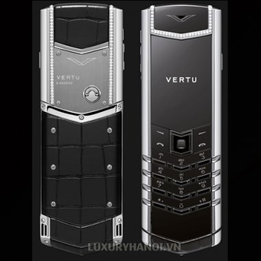 Vertu Signature S Black Alligator Skin Diamonds