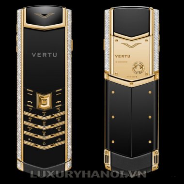 Vertu Signature S Yellow Gold Full Pave Baguette Diamonds 