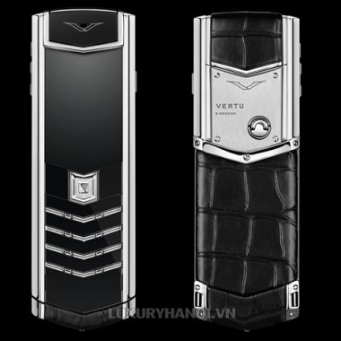 Vertu Signature S Black Alligator Stainless Steel