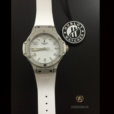 Hublot Big Bang Steel White Pave Ladies Watch mới 100%