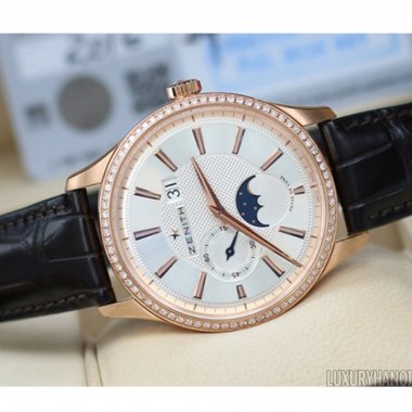 Zenith Elite Captain Moonphase Diamond Rose Gold 22.2140.691/02.C498