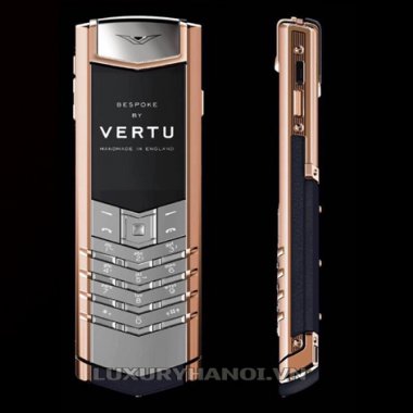 Vertu Signature S Rose Gold Navy Calf 