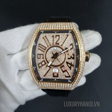 Franck Muller Vanguard Rose Gold Pave Diamonds V41 Lên Kim Cương