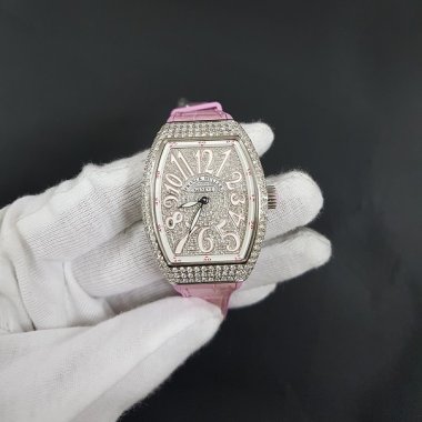 Franck Muller Vanguard Steel Diamonds V32 QZ Lên Kim Cương