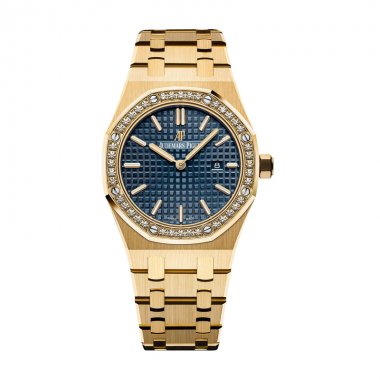 Đồng Hồ Audemars Piguet Royal Oak Quartz Ladies Yellow Gold Blue Index 33mm Bracelet 67651BA.ZZ.1261BA.02