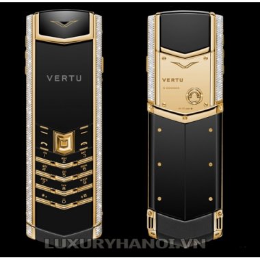 Vertu Signature S Yellow Gold Full Pave Baguette Diamonds 90%