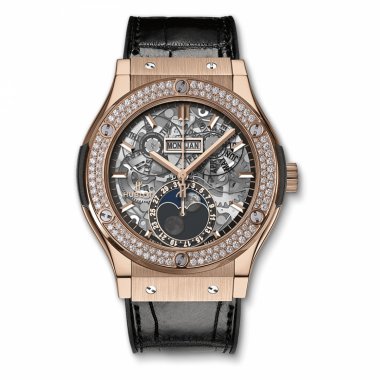 Đồng hồ Hublot Classic Fusion Aerofusion Moonphase King Gold Diamonds 42mm 