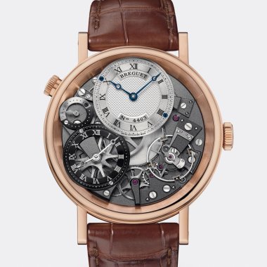 Breguet Tradition GMT Manual Wind 40mm Mens Watch 7067 Rose Gold