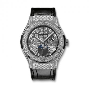 Đồng hồ Hublot Classic Fusion 42 mm Moonphase Titanium Diamonds 547.NX.0170.LR.1704