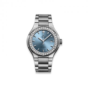 Đồng hồ Hublot Classic Fusion Titanium Blue Bracelet 33mm 585.NX.891L.NX.1204