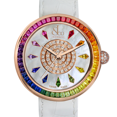 Đồng Hồ Jacob & Co Brilliant Rainbow Rose Gold Ladies Collection BA537.40.GR.KW.A