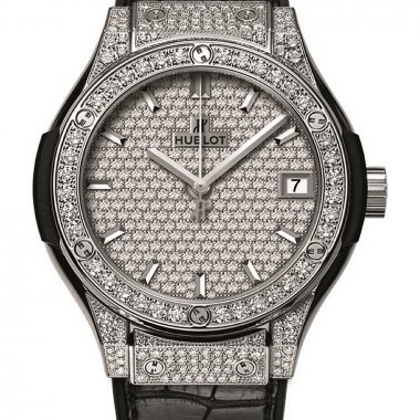 Đồng Hồ Hublot Classic Fusion Titanium 33mm Full Diamond Pave 581.NX.9010.LR.1704