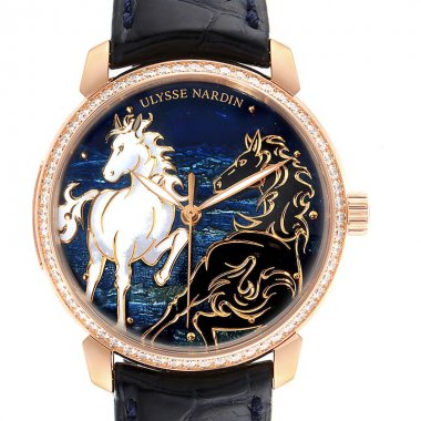 Đồng Hồ Ulysse Nardin Classico Enamel Rose Gold with Diamond 8156-111B-2/CHEVAL