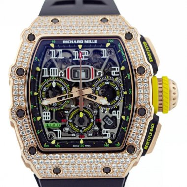 Richard Mille  RM 11-03 Rose Gold Full Set Diamonds Flyback Chronograph Automatic