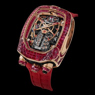 ĐỒNG HỒ JACOB & CO BUGATTI CHIRON TOURBILLON BAGUETTE RUBY BU800.40.BR.UA.ABRUA