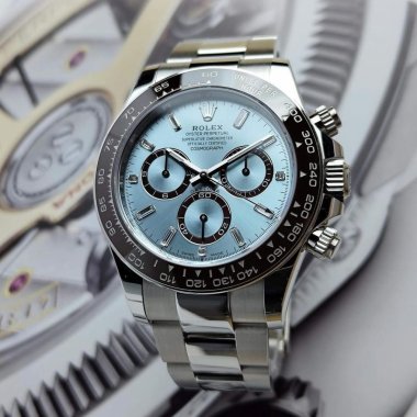 Đồng Hồ Rolex Cosmograph Daytona Bạch Kim 126506 40mm Cọc Số Kim Cương Baguette