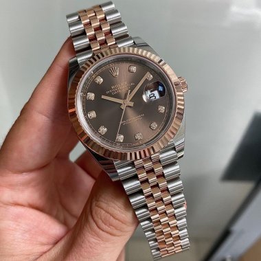 Đồng hồ Rolex Datejust 41mm Chocolate Diamond Dial 18K Everose Gold 126331