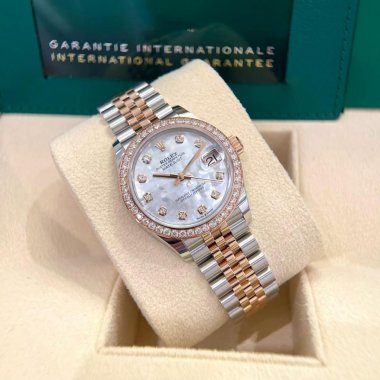 Đồng Hồ Rolex Datejust 31mm 278381RBR Mặt Số Khảm Trai Nạm Kim Cương