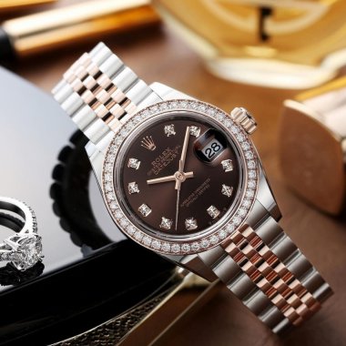 Đồng hồ Rolex Datejust 31mm Stainless Steel and Rose Gold Chocolate Dial 278381RBR Cọc số Kim Cương