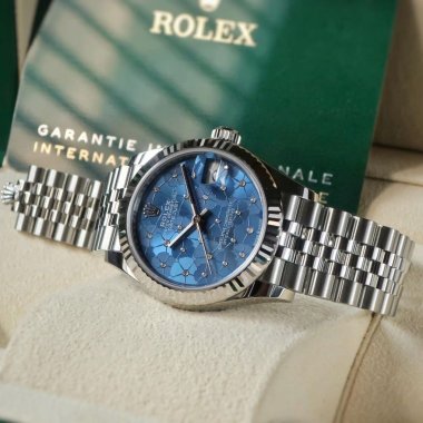 Đồng Hồ Rolex Datejust 31mm Mặt Số Xanh azzurro Nạm Kim Cương 278274