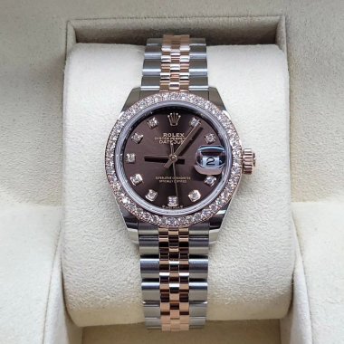 Đồng Hồ Rolex Lady-Datejust 279381RBR 28mm Mặt Số Chocolate Cọc Số Nạm Kim Cương