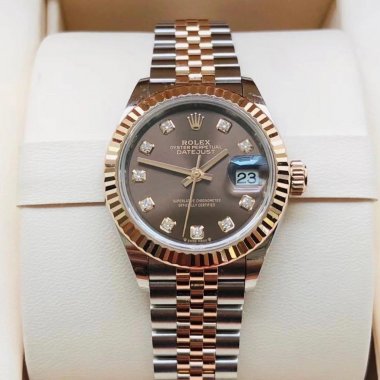 Đồng hồ Rolex Datejust 28mm Chocolate Diamond Dial Fluted Bezel Ladies Watch 279171