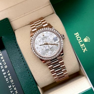 Đồng Hồ Rolex Datejust 31mm 278285RBR Mặt Số Hoạ Tiết Hoa Nạm Kim Cương