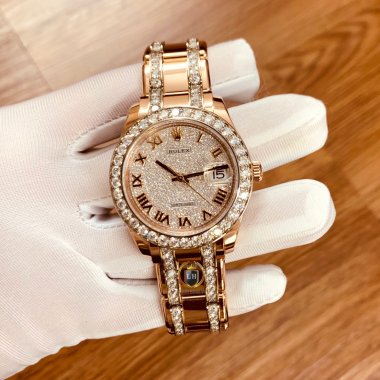 Đồng hồ Rolex Pearlmaster 39mm Rose Gold Diamond Paved Diamond 86285 đã qua sử dụng