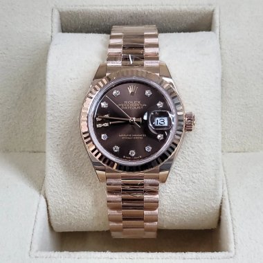 Đồng hồ Rolex Lady-Datejust 279175 Mặt Số Chocolate Cọc Số Sao La Mã Dây Đeo President