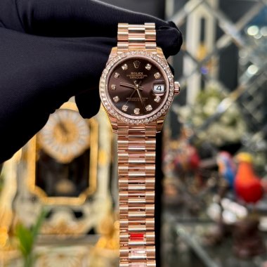 Đồng Hồ Rolex Datejust 31mm 278285RBR Mặt Số Chocolate Cọc Số Kim Cương