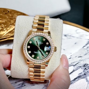 Đồng Hồ Rolex Lady-Datejust 31mm 278288RBR Mặt Số Xanh Ôliu Nạm Kim Cương