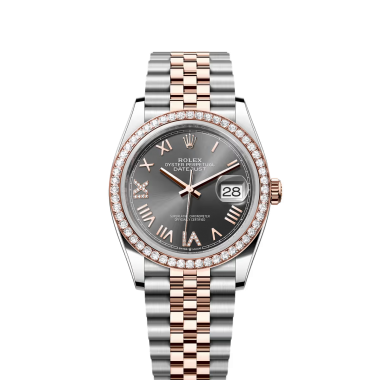 Đồng hồ Rolex Datejust 36mm thép Oystersteel, vàng Eversose và kim cương Số tham chiếu 126281RBR