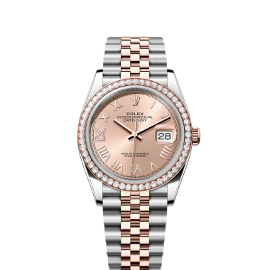 Đồng hồ Rolex Datejust 36mm thép Oystersteel, vàng Eversose và kim cương Số tham chiếu 126281RBR