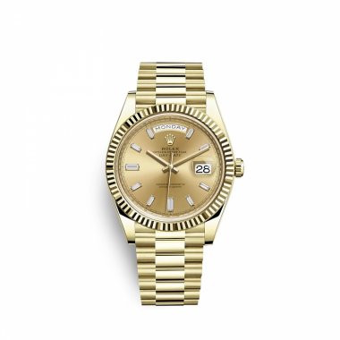 Đồng hồ Rolex Oyster Perpetual 40mm 228238 Yellow Gold Mặt Champagne Cọc Số Kim Cương