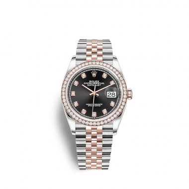 Đồng hồ Rolex Datejust 36mm Black Set With Diamonds Dial Diamond Bezel Rose Gold 126281RBR
