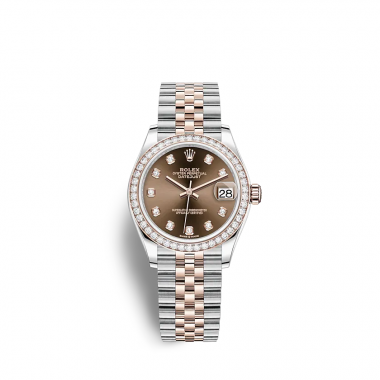Đồng hồ Rolex Datejust 31mm Stainless Steel and Rose Gold Chocolate Dial 278381RBR Cọc số Kim Cương