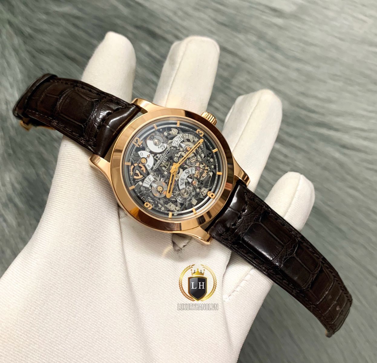 Jaeger LeCoultre Master Eight Days Perpetual Skeleton Rose Gold